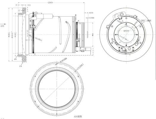 FWD-0333-0R 30-150 mm F0.84/1.2 1280×1024 bij 12μm LWIR gemotoriseerde zoomlens — Chalcogenide-serie