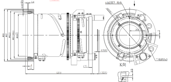 FWD-0326-0R 25-75 mm EFL LWIR gemotoriseerde zoomlens met golflengte van 8-12 μm en elektrische scherpstelling — Chalcogenide-serie