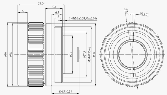 FWD-19-02 19 mm F1.0 LWIR gemotoriseerde zoomlens met golflengte van 8-12 μm en bedrijfstemperatuur van -40 °C tot +80 °C voor 384×288 bij 12 μm sensor