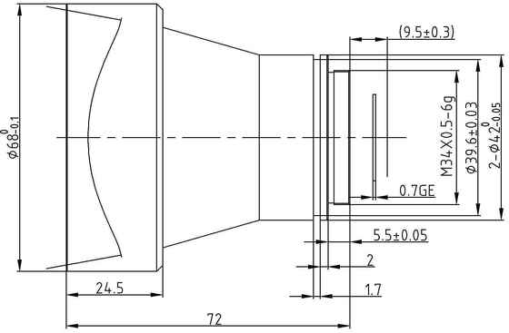 FWD-55 55mm F1.0 1280×1024@12μm LWIR gemotoriseerde zoomlens met 8-12 μm golflengte voor thermische beeldvorming