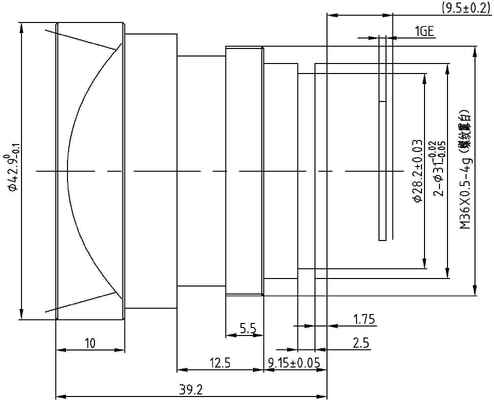 FWD-35 35mm F1.0 1280×1024@12μm LWIR gemotoriseerde zoomlens met 8-12 μm golflengte voor thermische beeldvorming